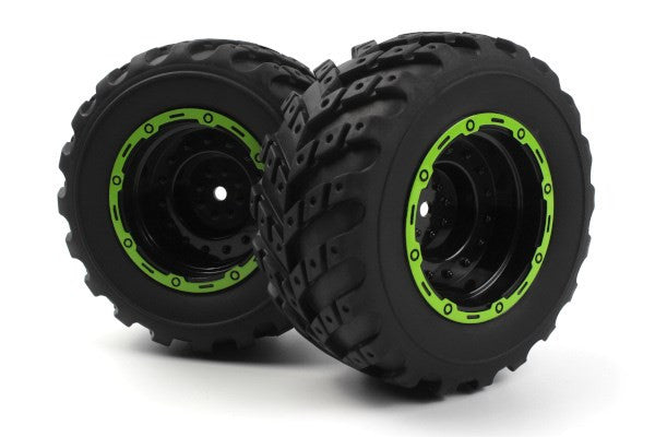 2 Roues complètes verte pour Blackzon Smyter MT 540181