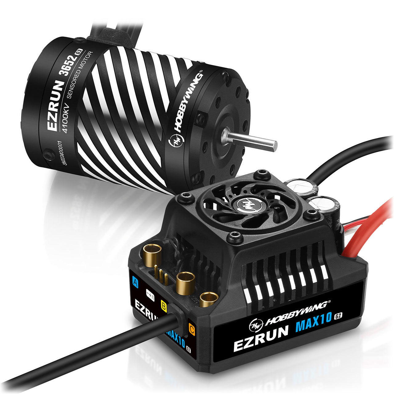 Combo moteur 1/10 Hobbywing Ezrun MAX10 G2 80A avec arbre 3,175mm 3652SD 4100kV