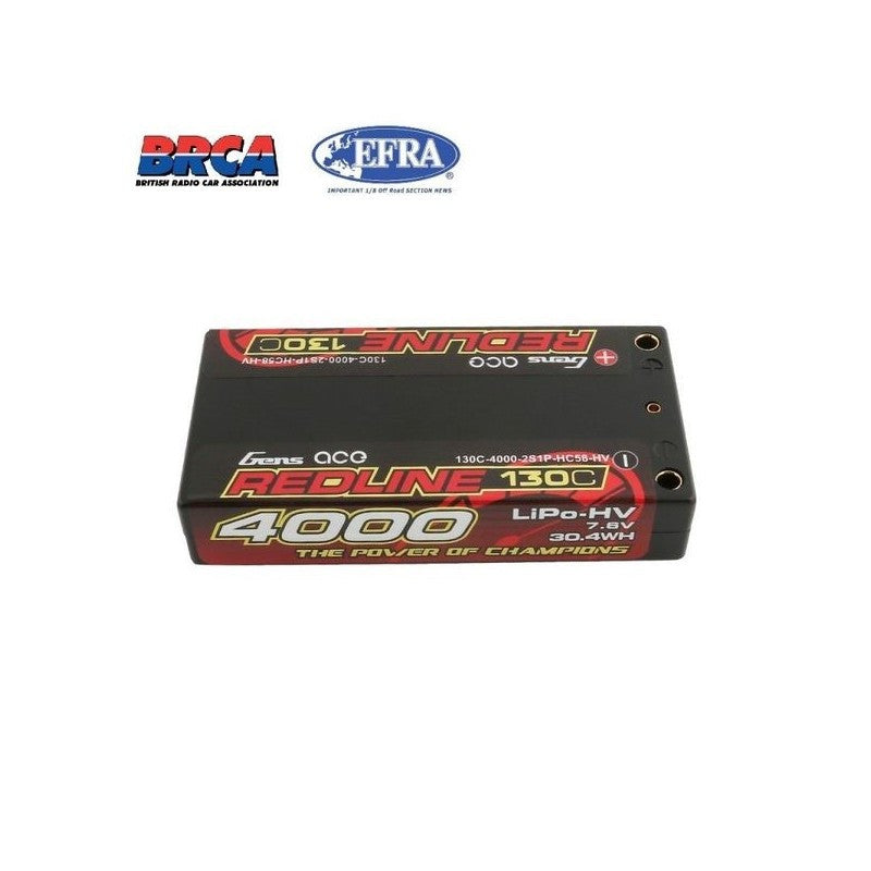 Gens ace Batterie LiPo Shorty 2S HV 7.6V 130C 4000mah (5mm) GEA40002S13D4