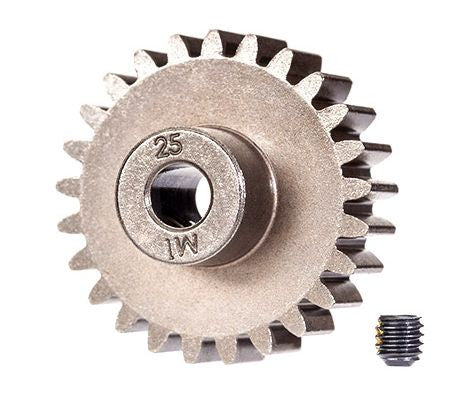 Traxxas 6492X Pignon moteur 25 dts M1.0 - 5 mm (à utiliser uniquement avec des engrenages en acier)