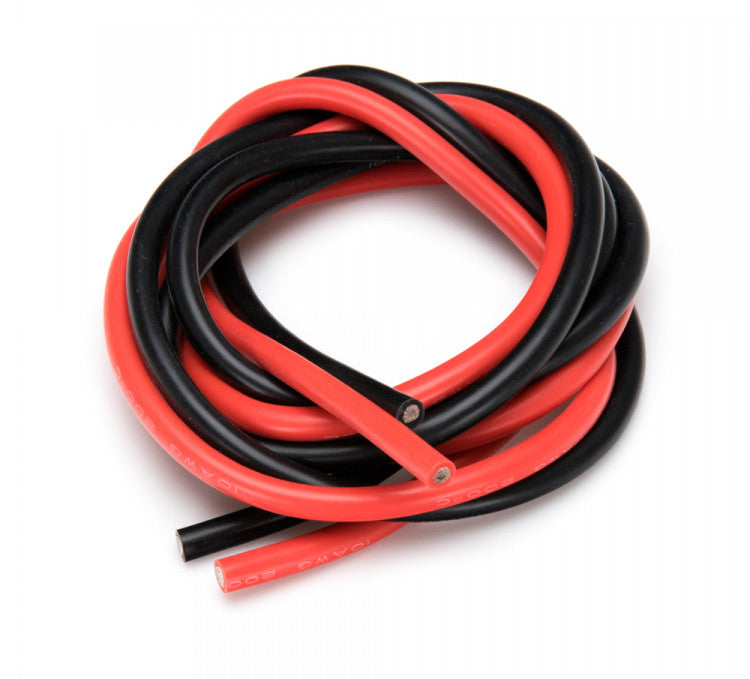 Câble silicone Rouge + Noir 10 AWG - 1 Mètre