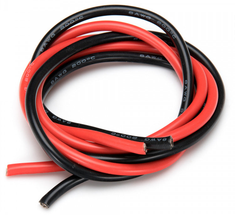 Câble silicone Rouge + Noir 8 AWG - 1 Mètre