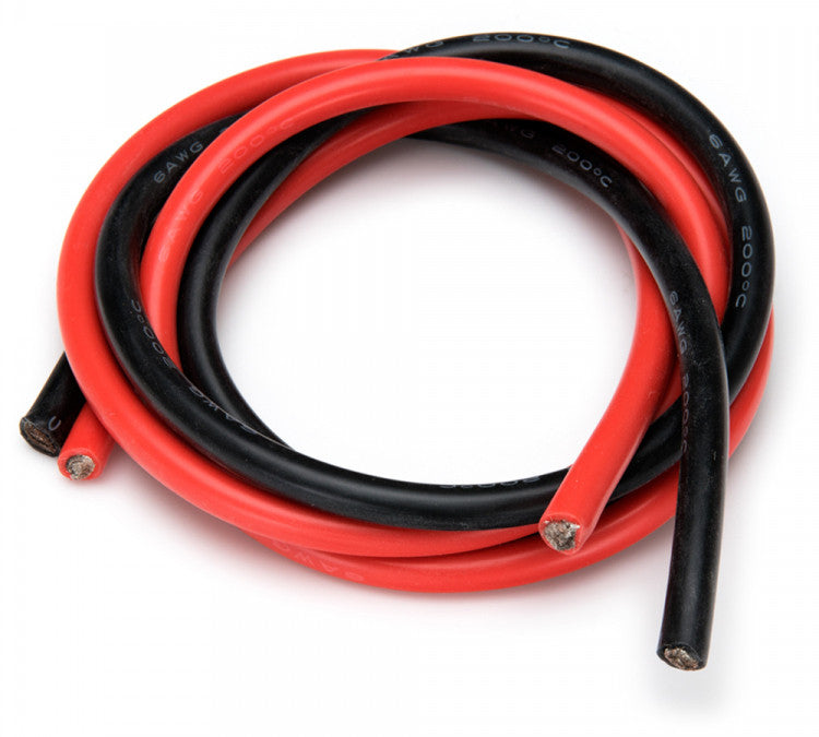 Câble silicone Rouge + Noir 6 AWG - 1 Mètre