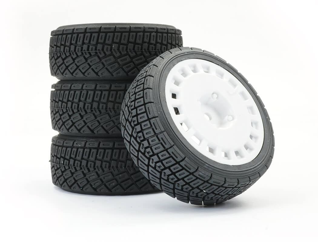 4 roues AV/ARR Rally blanche 1/10