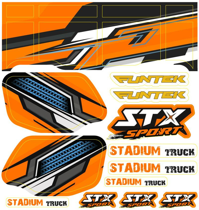 Planche stickers orange Funtek STX  Sport - FTK-21060