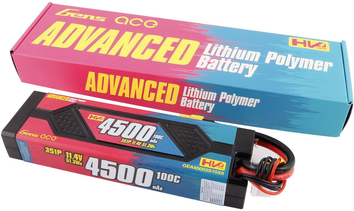 Gens ace Advanced Batterie lipo 3S 11.4V 4500mAh 3S1P 100C XT60