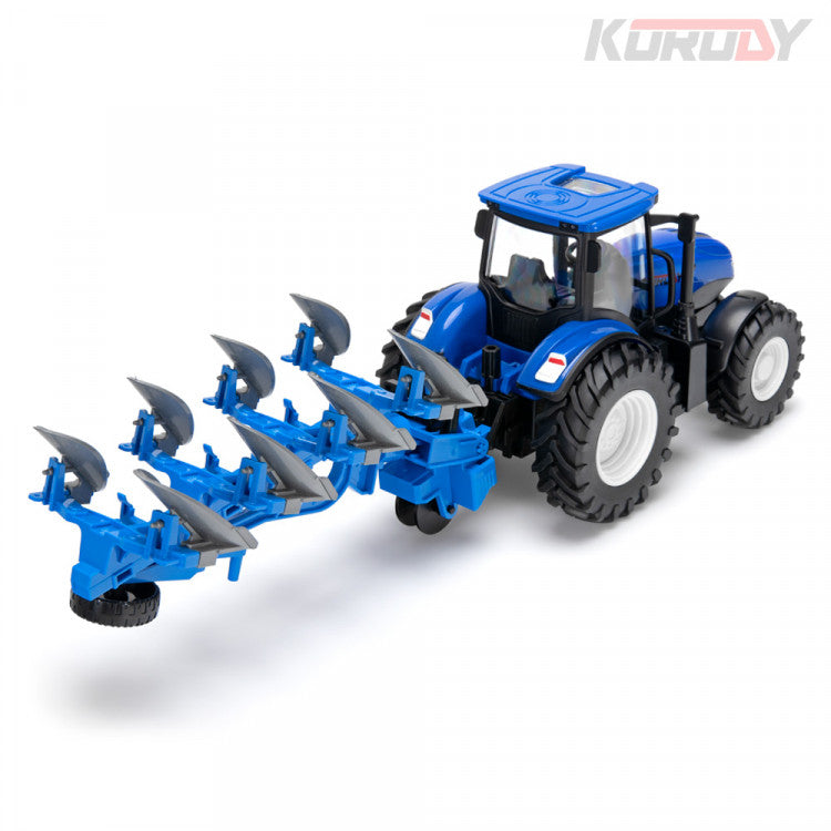 Tracteur jouet radiocommandé 1/24 avec charrue KO6638H