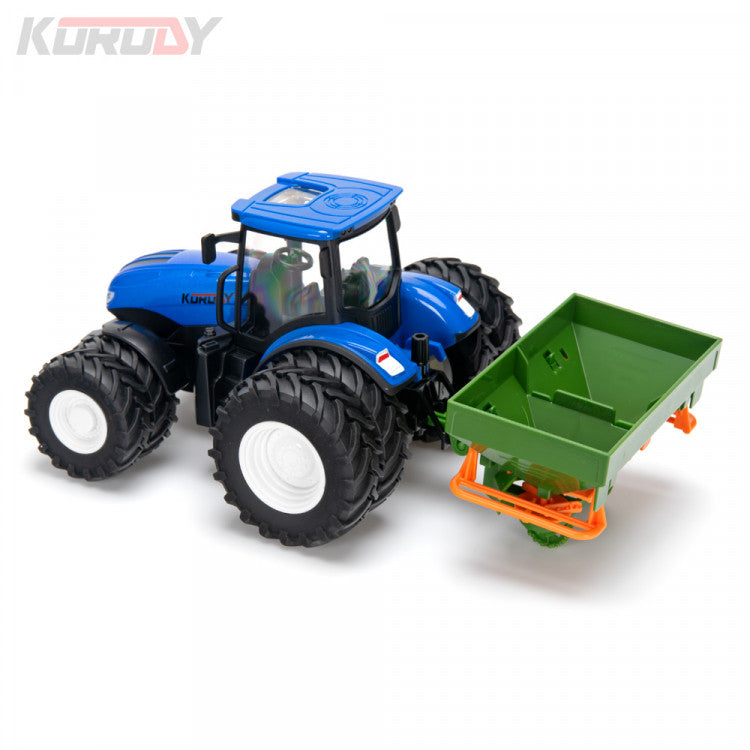 Tracteur jouet radiocommandé 1/24 double roues avec épandeur KO6635HB