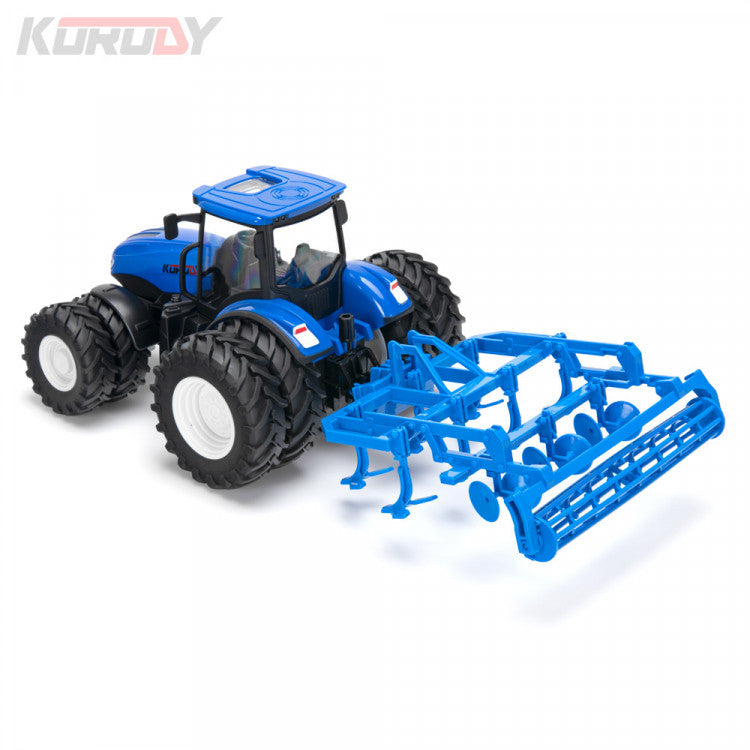 Tracteur jouet radiocommandé 1/24 double roues avec niveleuse KO6639HB