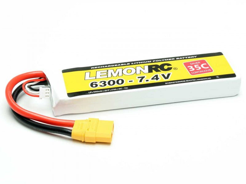 Batterie LiPo 2S LemonRC 6300mah - 7.4V (35C) XT90