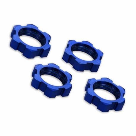 4 Écrous de roues 17mm alu bleu - Traxxas TRX7758