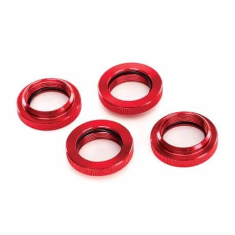 Bague d'amortisseur réglable GTX Alu Rouge (x4) - Traxxas 7767R