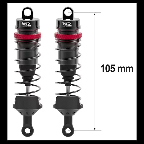 Amortisseurs 1/8 105mm BIG BORE 16mm + kit 3 ressorts (H/M/S) - HTR-508105