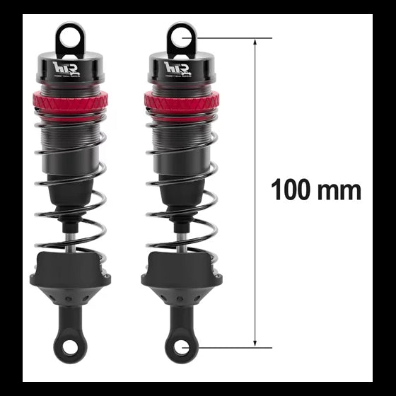 Amortisseurs 1/8 100mm BIG BORE 16mm + kit 3 ressorts (H/M/S) - HTR508100