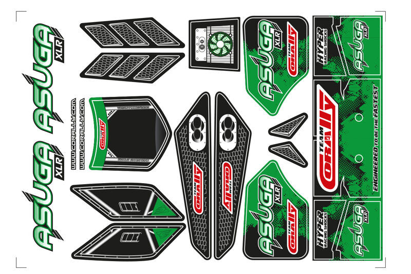 Planche de stickers pour Asuga XLR vert - C-00180-858-G