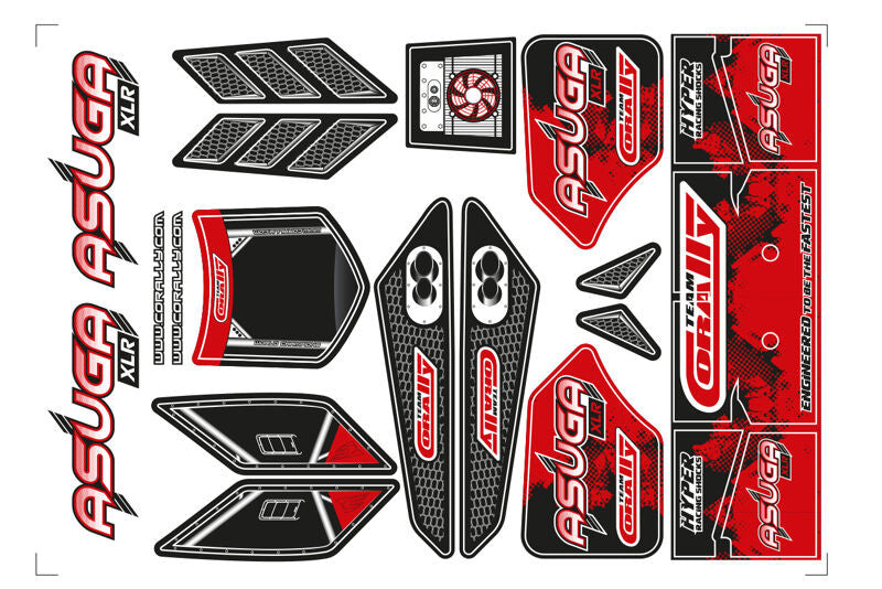 Planche de stickers pour Asuga XLR rouge - C-00180-858-R