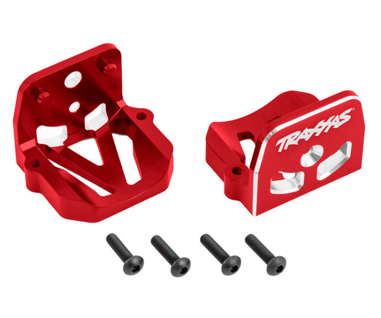 Support moteur avant / arrière Alu anodisés rouge Traxxas 7760