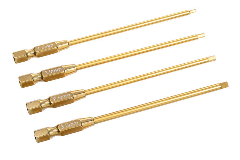 4 Embouts titanium Vis BTR 1,5/2/2,5/3mm Corally 16180