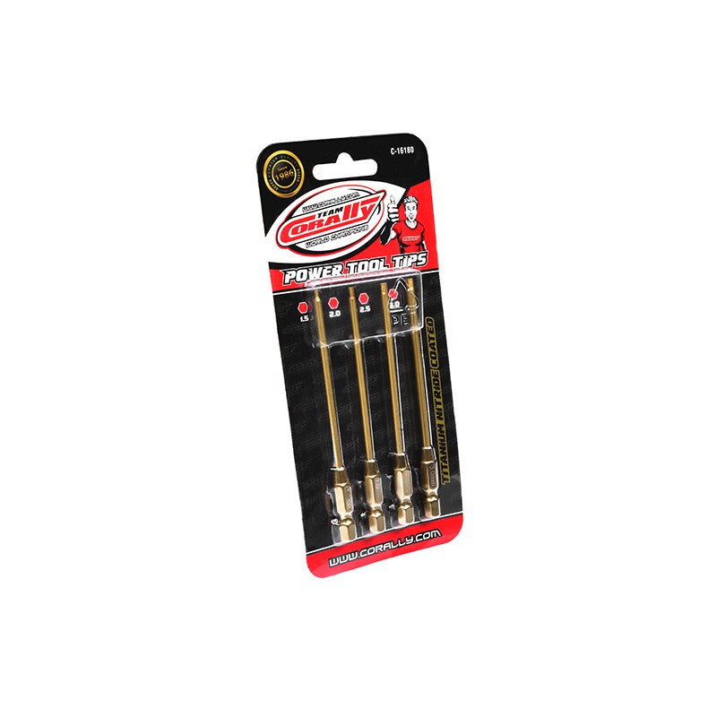 4 Embouts titanium Vis BTR 1,5/2/2,5/3mm Corally 16180