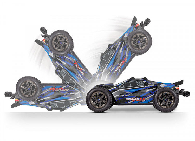Traxxas Rustler 4x4 Ultimate VXL bleu 1/10 RTR - 67097-4