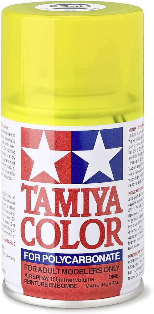 Peinture Lexan PS42 jaune translucide - Tamiya 86042