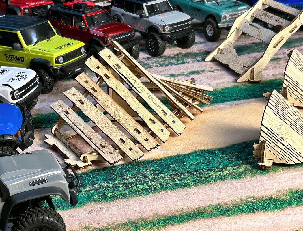 3 Obstacles pour circuit 1/18 et 1/24 RC Crawler park