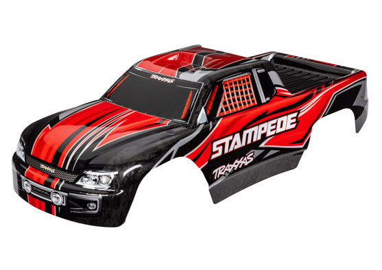 Carrosserie Stampede Truck 1/10 rouge peinte et décorée - Traxxas 3651