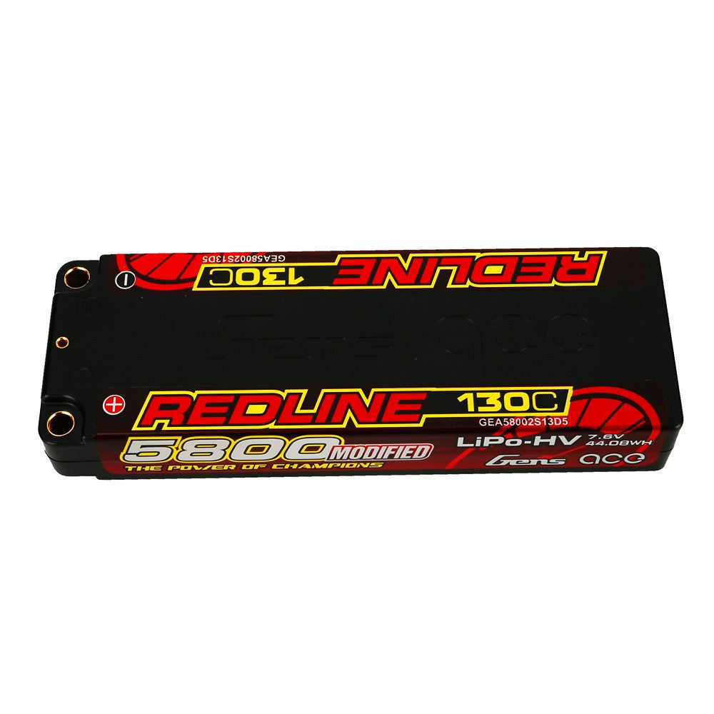 Gens ace Batterie Shorty 2S 7.6V 5800mAh 130C (5mm)