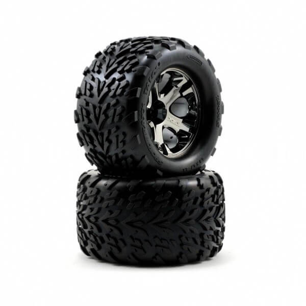 2 Pneus Talon 2.8 + jantes AllStar noire Avant Traxxas 3669A