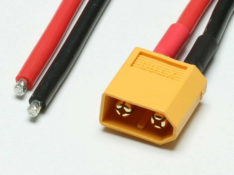 Prise mâle XT60 ave câble 200 mm, 2,5mm² / AWG14