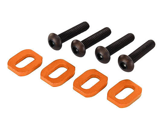 Rondelles support moteur alu orange avec vis (x4) pour X-Maxx, XRT - TRX7759-ORNG