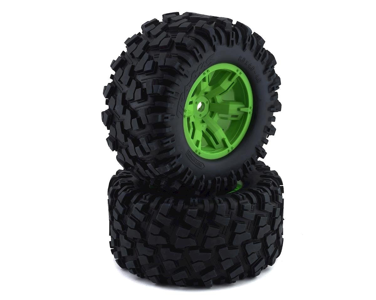 2 Roues avec jantes Traxxas XMaxx 8S / XRT verte 7772G