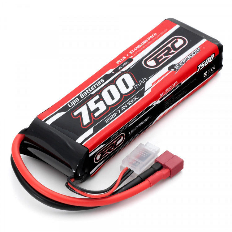 Batterie LiPo 2S 7.4V 7500mAh 100C 2S2P (135x43x23,50mm)