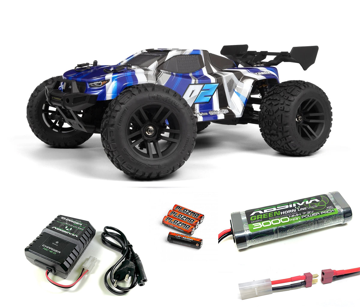 Combo Maverick RC Quantum2 XT stadium truck 1/10 bleu - MV150402