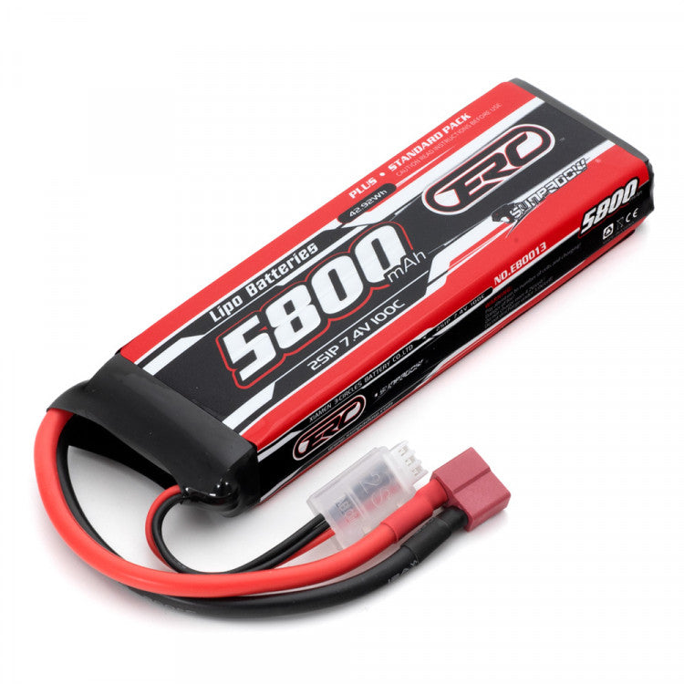 Batterie Lipo 2S 7,4V 5800mAh 100C 2S1P (138x43x20.5mm)