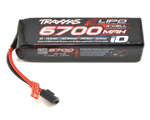 Batterie lipo 4S Traxxas 2890X ID 14,8V 6700mAh Xmaxx, XRT, Widemaxx