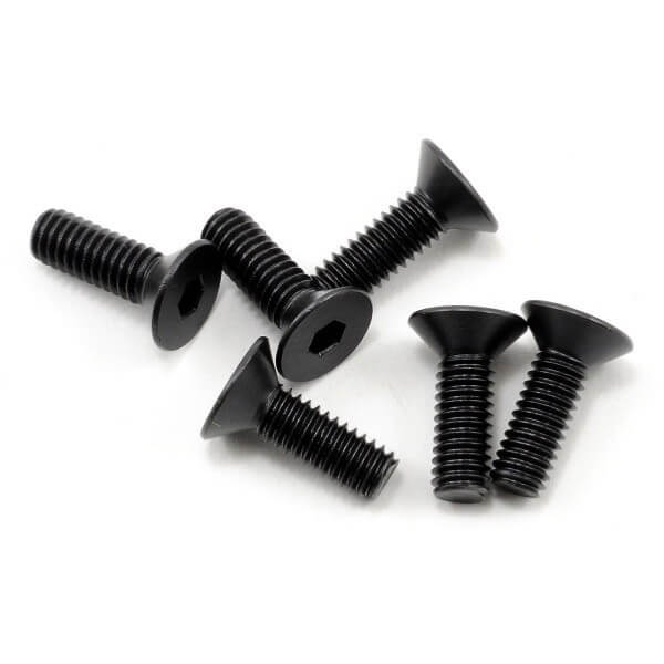 6 Vis BTR Tête fraisée 4x12mm Traxxas 2542