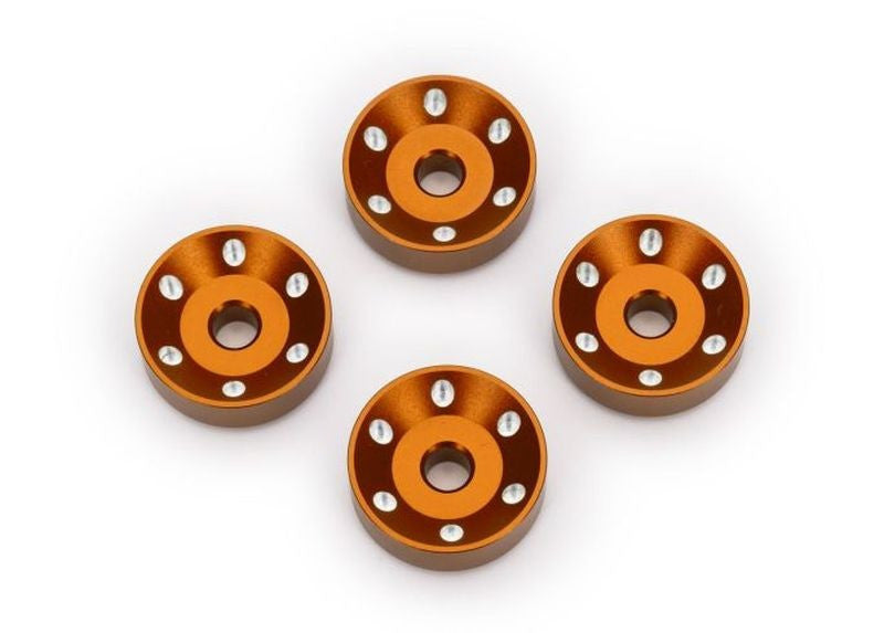 Rondelles de roues alu anodisées orange (x4) - 10257