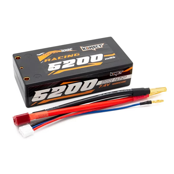 Konect Batterie Lipo shorty 5200mah 7.4V 2S2P 100C - KN-LP.RT-2S5200-ST