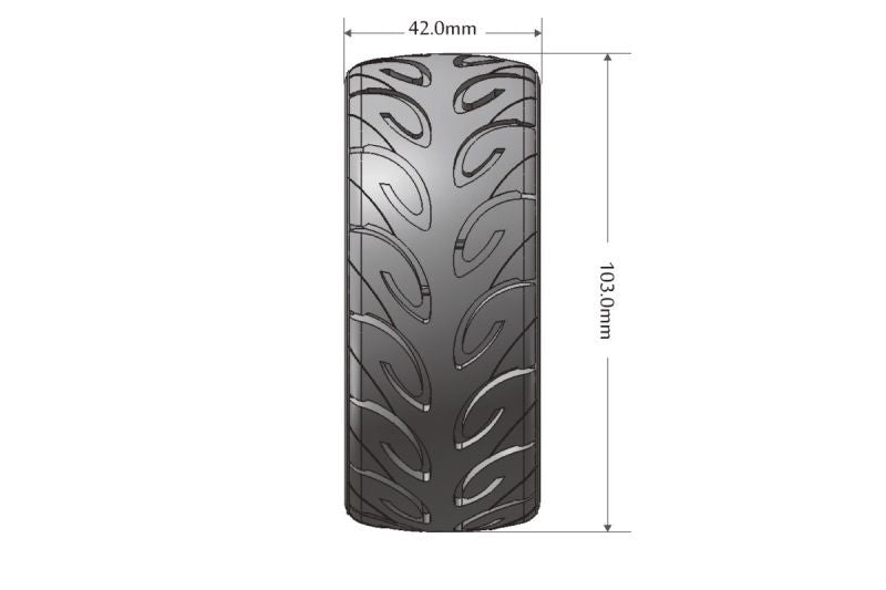 2 pneus et jantes GT-Tarmac MFT 17mm louise 1/8 buggy thermique & GT-Rally (x2) - L-T3285SW