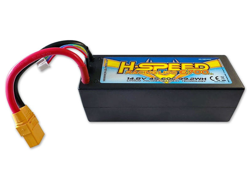 Batterie de course lipo 6700mAh 14.8V 99.2Wh H-SPEED XT90 (45.1x46.5x138.5mm)