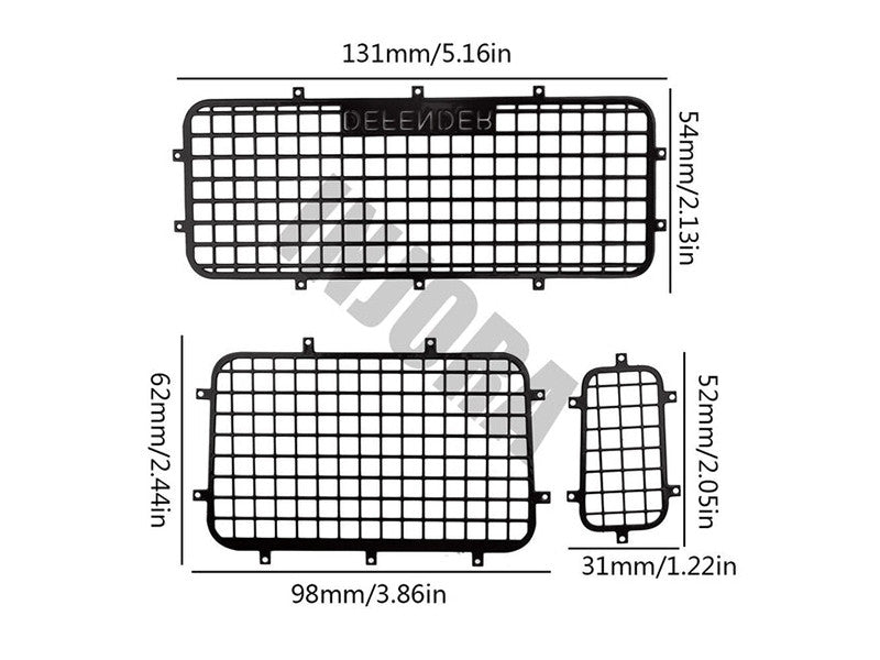 INJORA Filet de protection en maille de fenêtre en métal pour Traxxas TRX-4