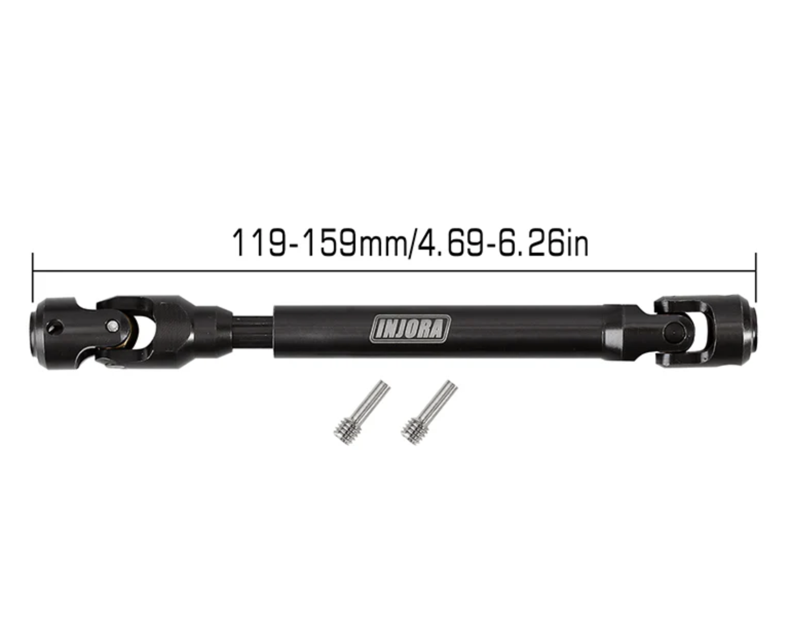 INJORA Arbre d'entraînement robuste en acier pour voiture 1/10 RC 119-159mm