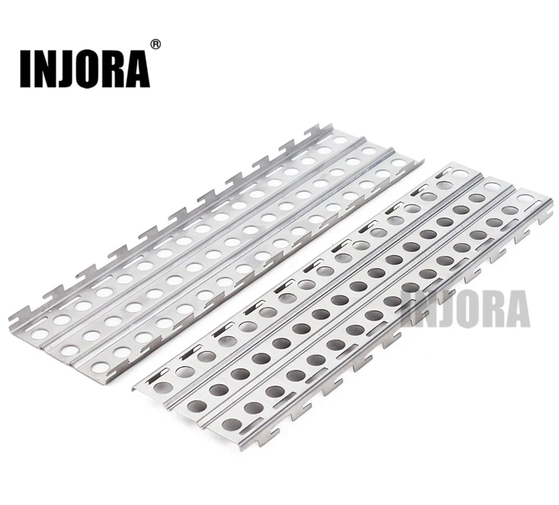 INJORA planches de récupération d'échelle de sable en métal 144x40mm pour crawler 1/10 (x2)