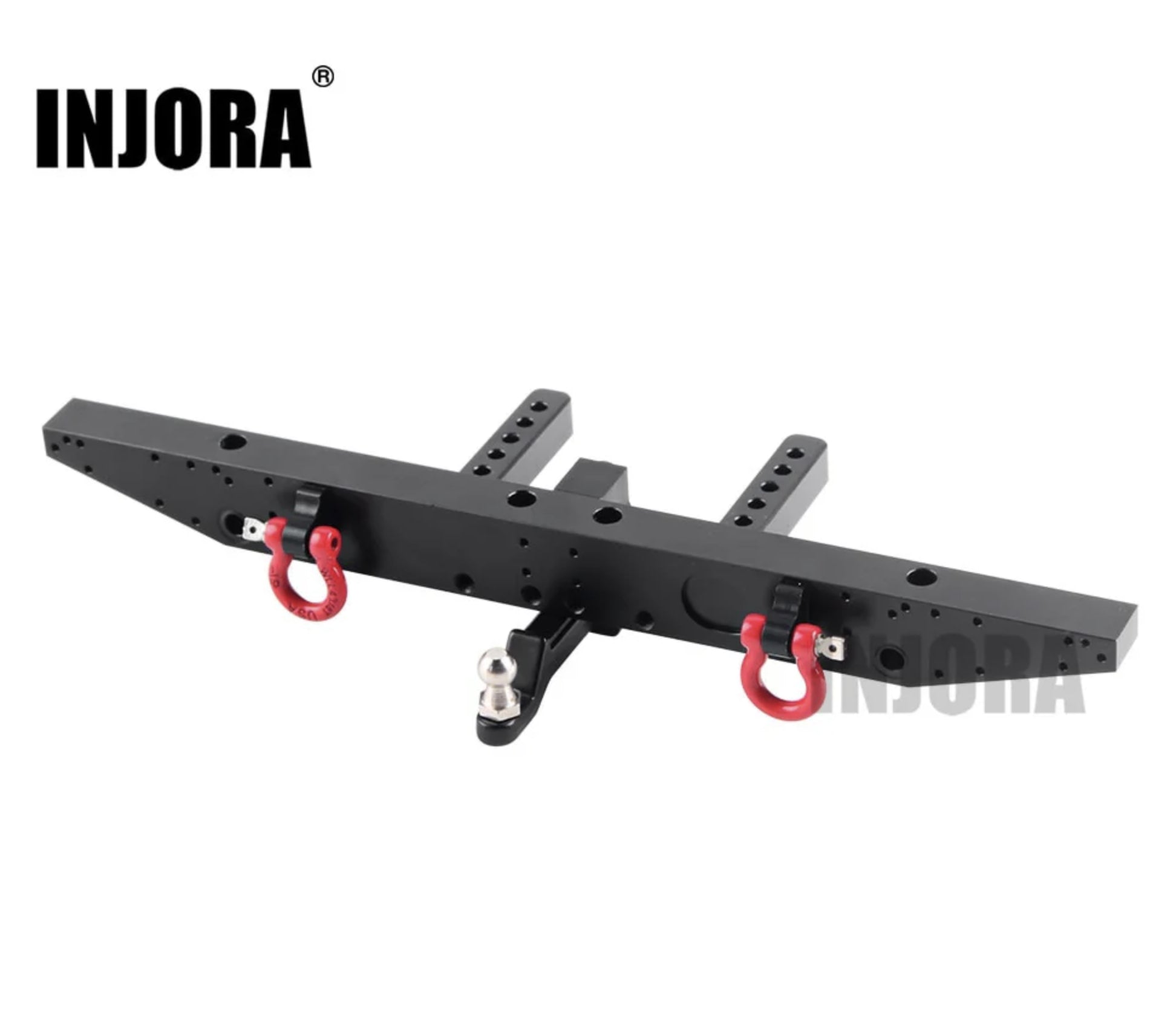INJORA Pare-chocs arrière en métal avec anneaux en D pour Traxxas TRX-4