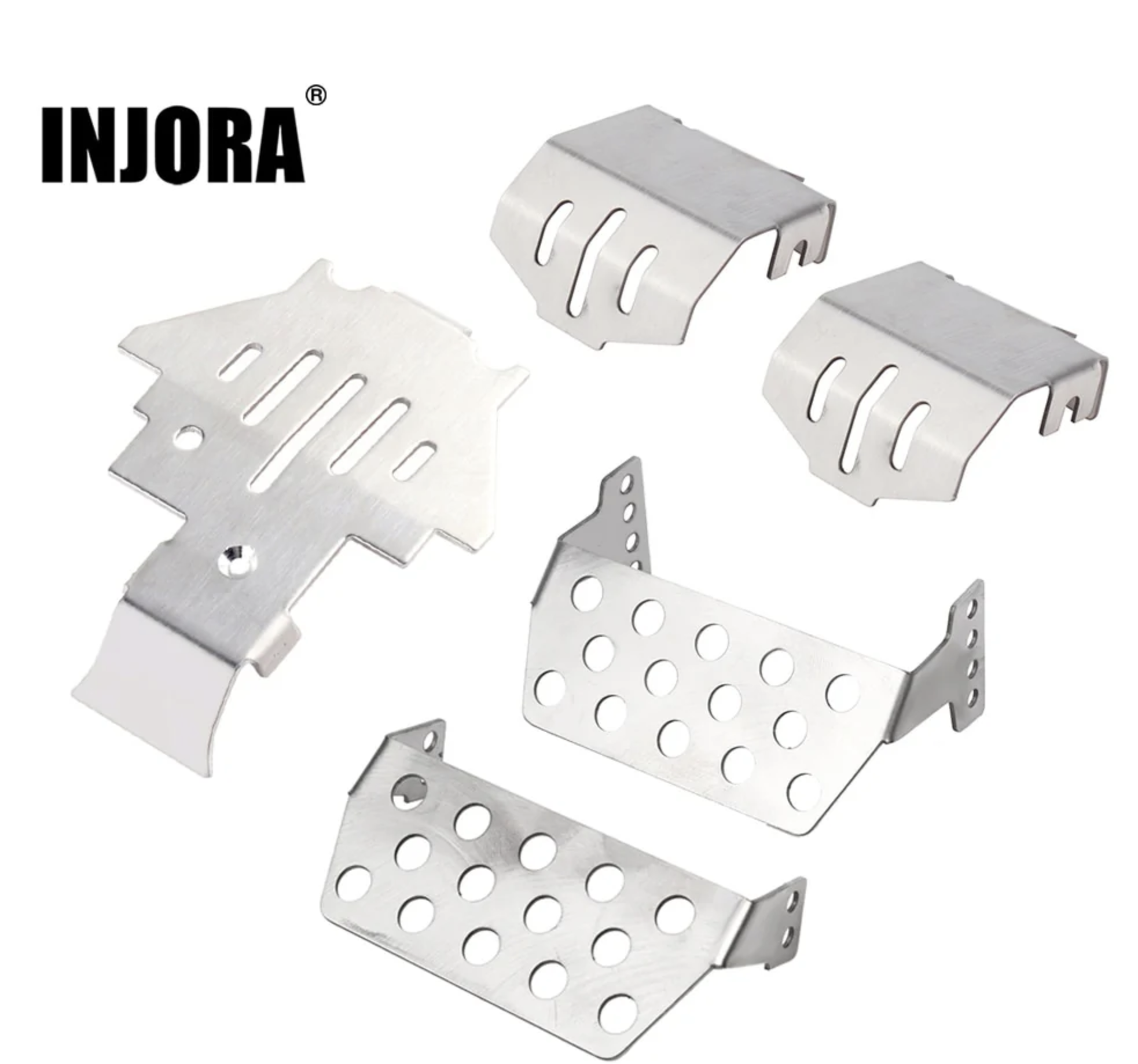 INJORA Plaque de protection d'essieu de châssis en acier inoxydable pour Traxxas TRX-4