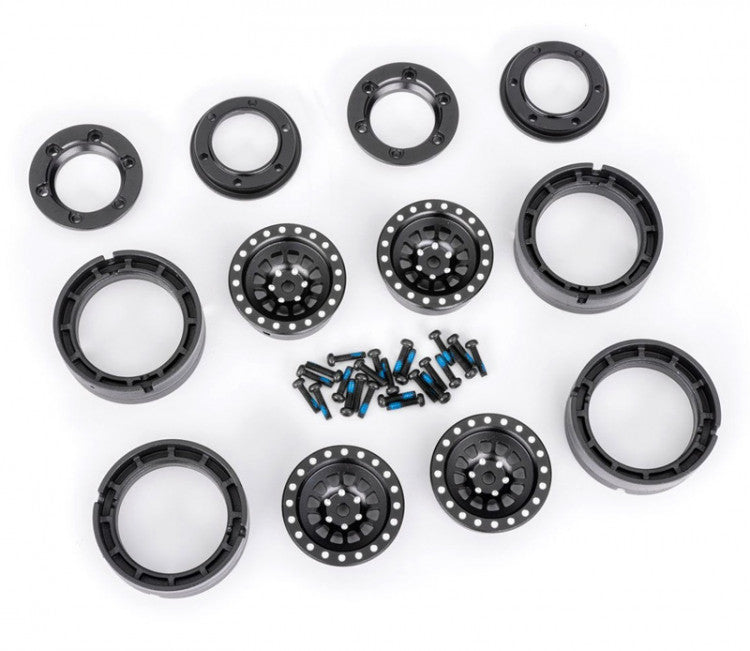 Jantes Aluminium Beadlock Noir 1.0 (2) - Traxxas 9881-BLK