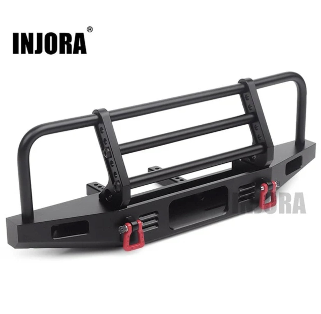 INJORA Pare-chocs avant réglable en métal pour TRX4 SCX10 et SCX10 II - CRAW18184_BK