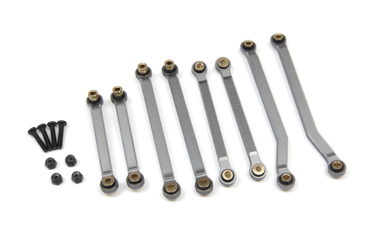 Kit de biellettes en aluminium HPI Racing CC à garde au sol élevée (gris acier) - HP161448