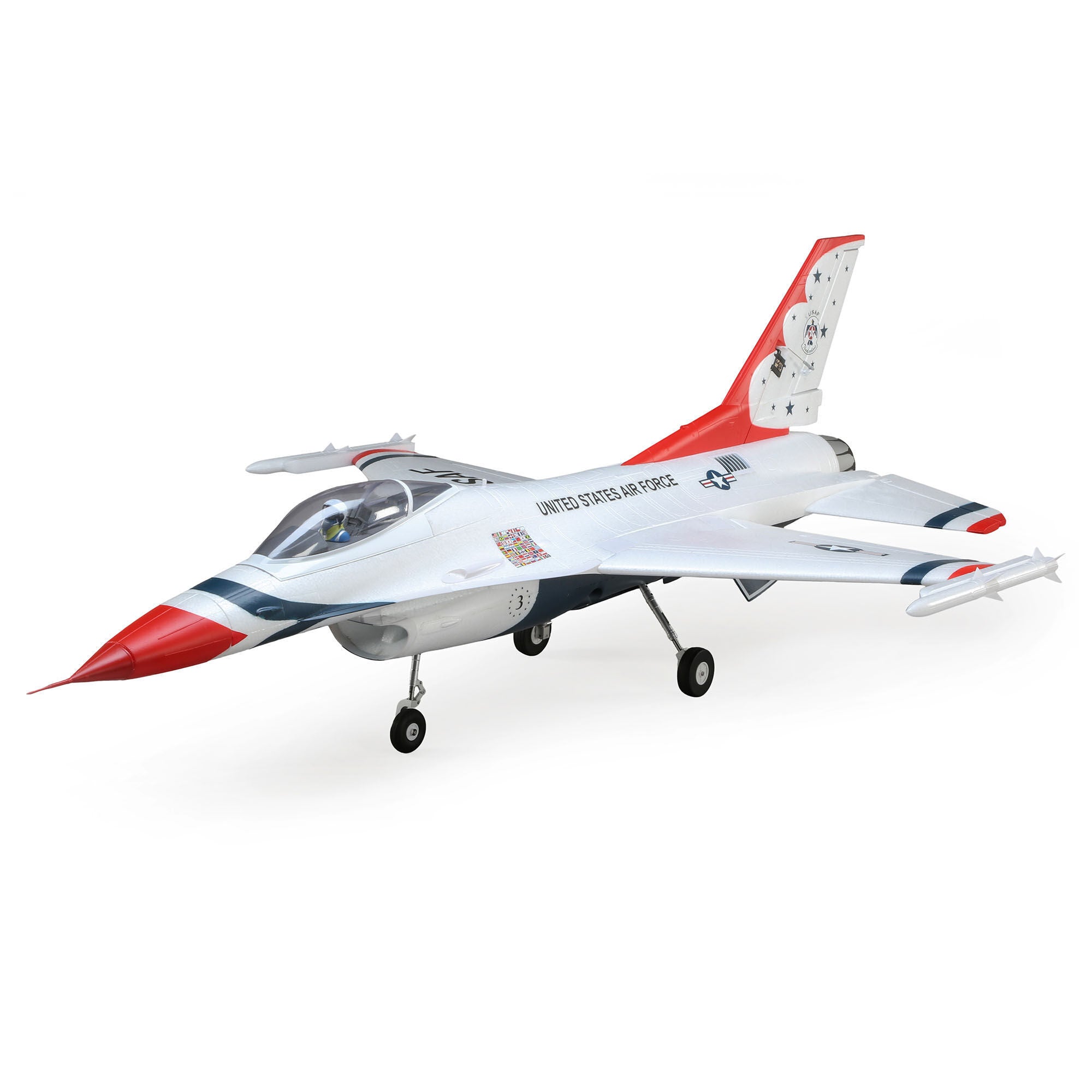 Avion F-16 Thunderbirds 70 mm EDF Jet BNF Basic avec AS3X et SAFE EFL178500